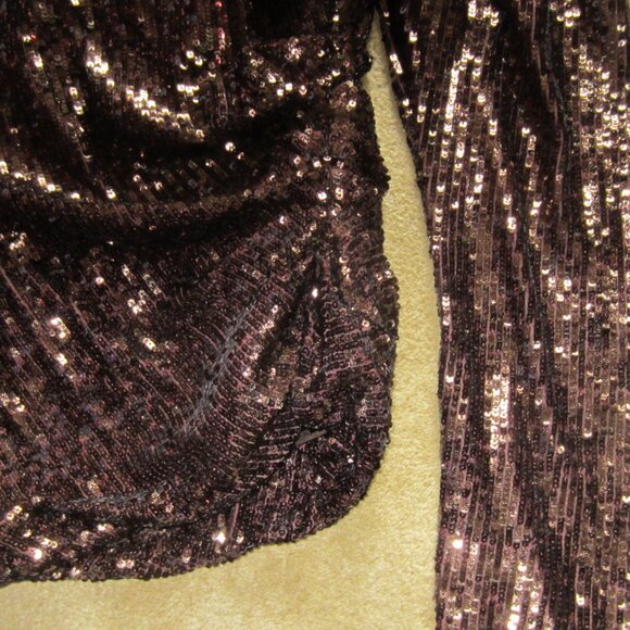 NWT JONATHAN SIMKHAI Size 2 Sable Sequined Square Neck Puff Sleeve Top - Picture 5 of 11